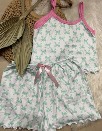 imagem PIJAMA BLOGUERINHA 000390 BRANCO VERDE