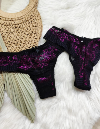 imagem CALCINHA ASA DELTA BICOLOR PRETO PINK 000683