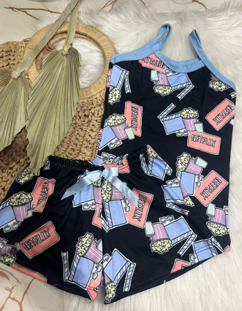 imagem PIJAMA INFANTIL FEMININO SUED 000686 PRETO