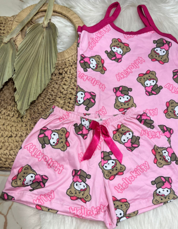 imagem PIJAMA INFANTIL FEMININO SUED 000686  ROSA CAT