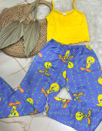 imagem PIJAMA INFANTIL CALCA 000685 AMARELO ESTRELA