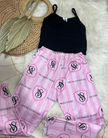 imagem PIJAMA INFANTIL CALCA 000685 LISTRAS ROSA