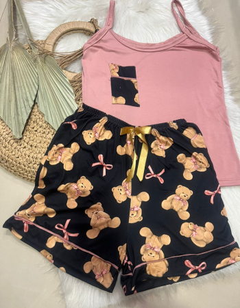imagem PIJAMA DE SUED ESTAMPADO ALÇA 00698 URSO
