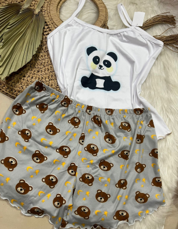 imagem PIJAMA DE SUED ESTAMPADO 3005p CINZA PANA