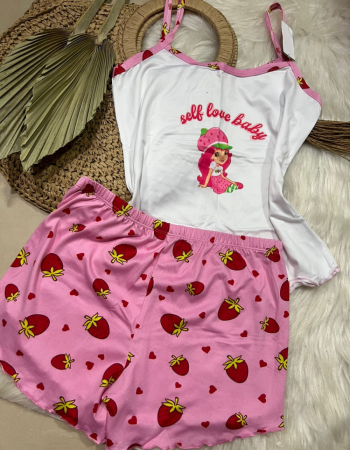 imagem PIJAMA DE SUED ESTAMPADO 3005p MORANGO