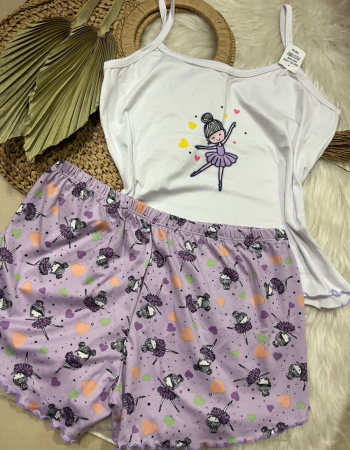 imagem PIJAMA DE SUED ESTAMPADO 3005p BAILARINA LILAS