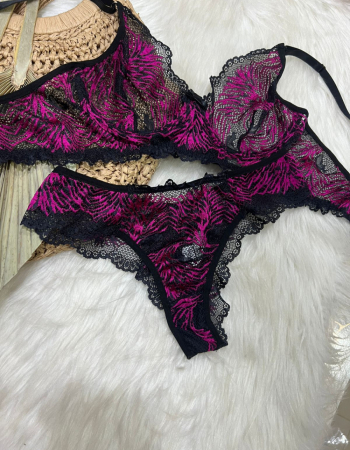 imagem CONJUNTO PREMIUM 90027 PRETO ROSA