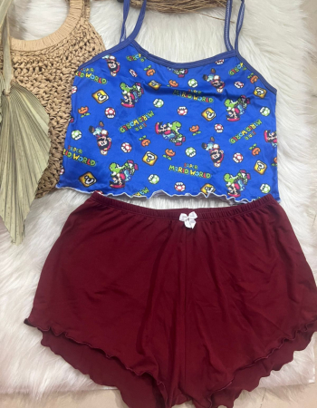 imagem PIJAMA BLOGUERINHA SLIM G70 AZUL MARSALA