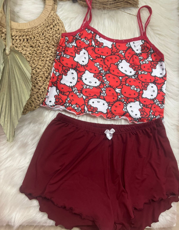imagem PIJAMA BLOGUERINHA SLIM G70 VERMELHO 