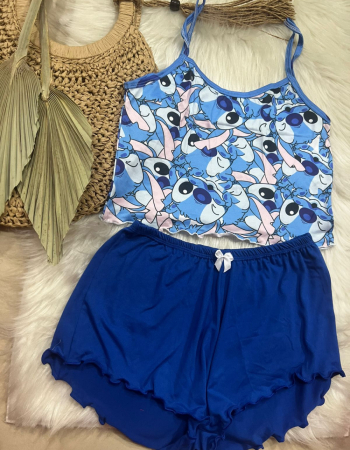 imagem PIJAMA BLOGUERINHA SLIM G70 AZUL ORELHO