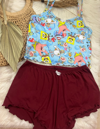 imagem PIJAMA BLOGUERINHA SLIM G70 AZUL MAR MARSALA