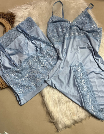 imagem CAMISOLA BICOLOR DE MICROFIBRA REF 051 000709 AZUL BEBE
