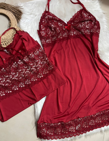imagem CAMISOLA BICOLOR DE MICROFIBRA REF 051 000709 VERMELHO COM BRANCO