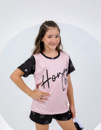 imagem PIJAMA INFANTIL MENINA MANGA SUED 000704 LOVE