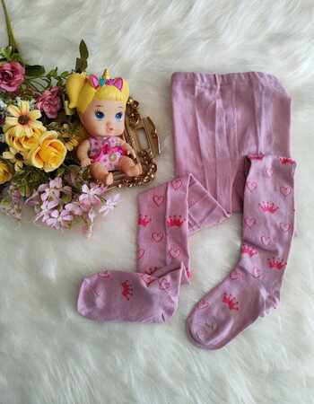 imagem MEIA CALÇA INFANTIL ROSE COROA