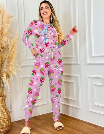 imagem PIJAMA  ADULTO INVERNO 615 MORANGOS