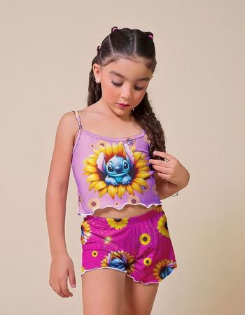 imagem PIJAMA BLOGUERINHA SLIM KI70 GIRASSOL ROSA