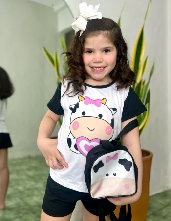 imagem PIJAMA BOLSINHA INFANTIL FEMININO VAQUINHA