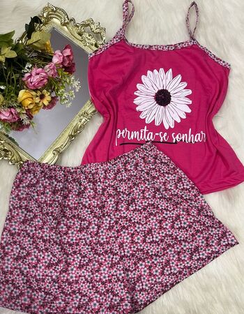 imagem PIJAMA  ALÇA 205 ROSA PINK FLOR