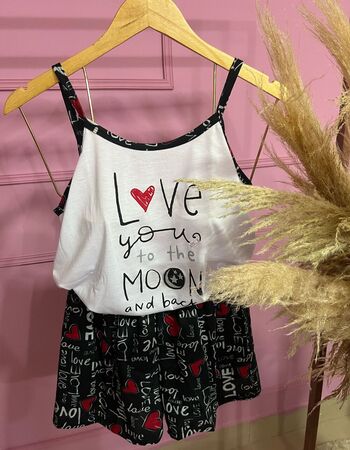 imagem PIJAMA  ALÇA 205 BRANCO COM BRANCO LOVE YOU