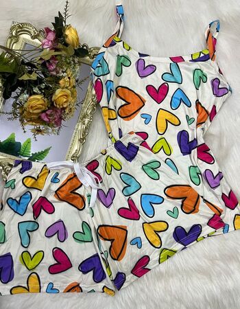 imagem PIJAMA DE SUED ESTAMPADO 631 ROSE CORACOES