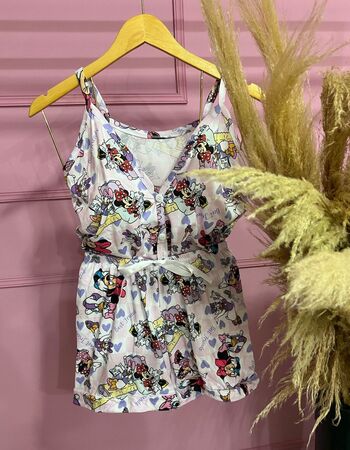 imagem PIJAMA AMERICANO SUED COM ALÇA 626 LILAS LAÇOS POA