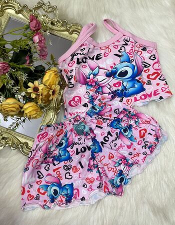 imagem PIJAMA INFANTIL FEMININO SUED 703 FLOR ROSA