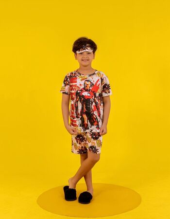 imagem PIJAMA INFANTIL MASCULINO SUED 772 BRANCO VERMELHO
