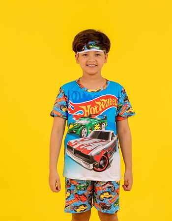 imagem PIJAMA INFANTIL MASCULINO SUED 772 AZUL CARROS