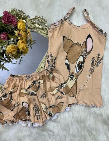 imagem PIJAMA INFANTIL FEMININO SUED 704 MARRON