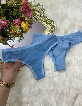 imagem CALCINHA FIO DUPLO BIQUÍNI ALGODÃO 0032 AZUL BEBE