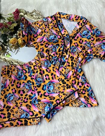 imagem PIJAMA AMERICANO SUED COM MANGA 641 ANIMAL PRINT