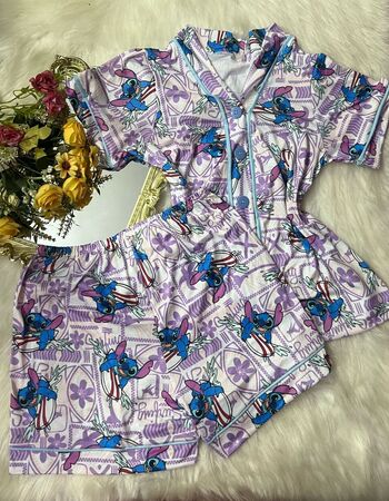 imagem PIJAMA AMERICANO SUED COM MANGA 641 LILAS SURF