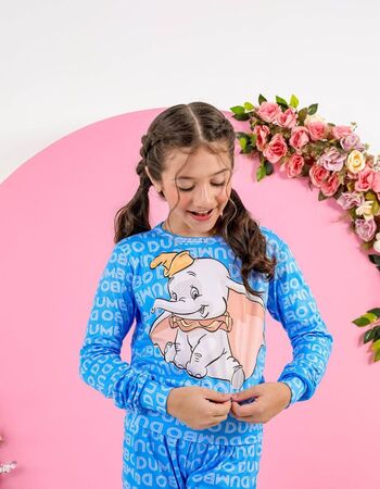 imagem PIJAMA INFANTIL FEMININO SUED 715 AZUL
