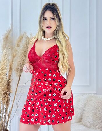 imagem CAMISOLA DE LIGANET COM CALCINHA 6768  VERMELHO LOVE