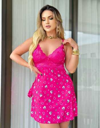 imagem CAMISOLA DE LIGANET COM CALCINHA 6768 PINK COPO