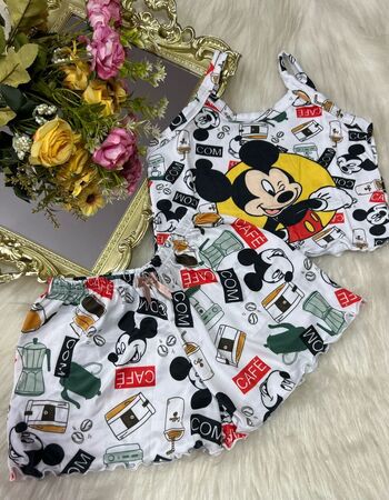 imagem PIJAMA INFANTIL FEMININO SUED 703 BRANCO CAFE