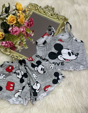 imagem PIJAMA INFANTIL FEMININO SUED 703 CINZA
