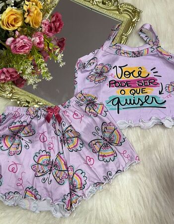 imagem PIJAMA INFANTIL FEMININO SUED 703 LILAS VOCE PODE