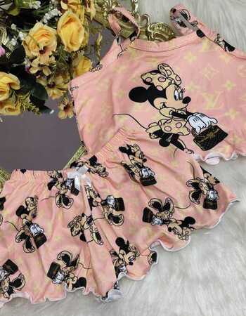 imagem PIJAMA INFANTIL FEMININO SUED 703 MINIE LARANJA