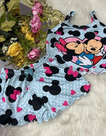 imagem PIJAMA INFANTIL FEMININO SUED 703 AZUL AMOR