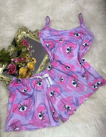imagem PIJAMA DE SUED ESTAMPADO 631 OLHO LILAS