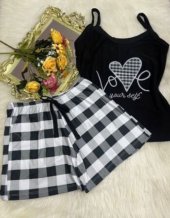 imagem PIJAMA DE SUED ESTAMPADO 631 XADREZ LOVE