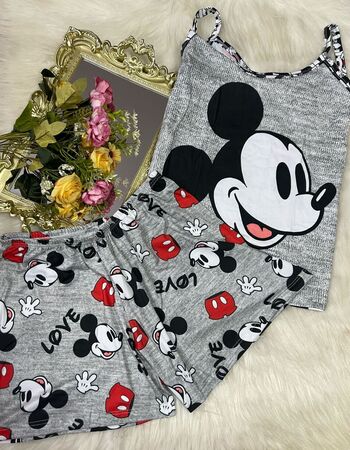 imagem PIJAMA DE SUED ESTAMPADO 631 CINZA