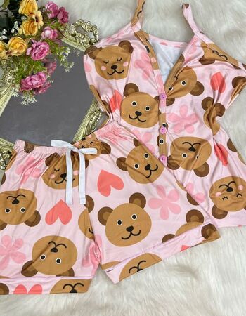 imagem PIJAMA AMERICANO SUED COM ALÇA 626 URSO