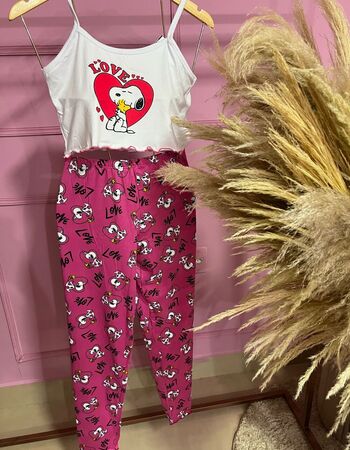 imagem PIJAMA BLOGUERINHA ADULTO CALÇA 3006 LOVE PINK