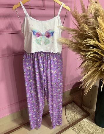 imagem PIJAMA BLOGUERINHA ADULTO CALÇA 3006 BORBOLETA LILAS