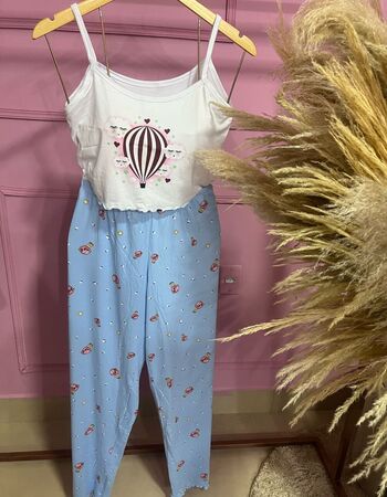 imagem PIJAMA BLOGUERINHA ADULTO CALÇA 3006 BALAO AZULL