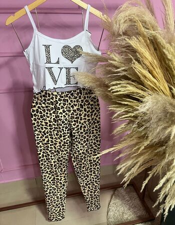 imagem PIJAMA BLOGUERINHA ADULTO CALÇA 3006 LOVE ANIMAL PRINT