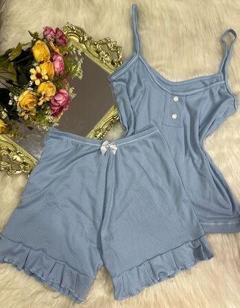 imagem PIJAMA CANELADO LOLITA AZUL CLARO